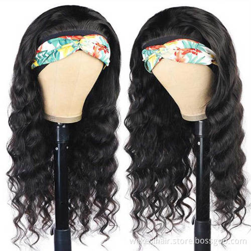 New Fashion Wig Elastic Band Head Band Wigs For Black Women 8--32inch 150%Density Hair Band With Wig Brazilian 100% Human Hair